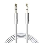 GORILLAPLANET Aux cable 3.5mm Male Stereo Jack To Jack Audio Cable - Auxiliary for Cars, Headphones, iPhones, iPad, Laptops (White)