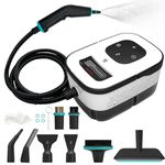 2500W Handheld Steam Cleaner, 6-Speed Portable Steamer with Large Tank & 10 Accessories, 10s Heat-Up steamer cleaning for Kitchen, Bathroom, Car Detailing, Tile & Grout Cleaning