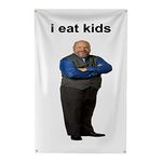 Eksent I Eats Kids Flag Funny Flag 3x5FT Gobelin Banner Flag Hanging Hippie Bertram Flag Tapestry (Heavy Duty, 150D Polyester) For College Dorm Man Cave