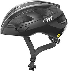 ABUS Macator MIPS road bike helmet - entry-level bike helmet with visor - suitable for ponytail wearers - for men and women - black, size M