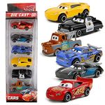 Qwick Click New 6pcs Deesney Pixar Cars Lighting McQueen Mater Diecast Cars Kid Toy Set Playset(Multicolor)