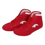 Kids Wrestling Shoes Boys Girls Boxing Shoes High Top Wrestling Training Shoes Boots Competition Fitness Sneakers, Red, 13 Little Kid