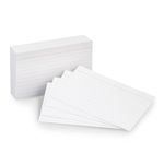 AmazonBasics Heavy Weight Ruled Lined Index Cards, White, 3x5 Inch Card, 100-Count - AMZ63500