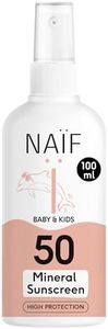 Naïf Spray solaire minéral- pour bébés et enfants - SPF 50 - spray sans octocrylène - protection UVA et UVB - testé dermatologiquement - sans microplastiques - 100ML