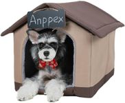 ANPPEX Dog House Indoor,Inside Dog House with Removable Cushion,Enclosed Warm Cat Dog Bed House,L Size for Small and Medium Dogs,Brown