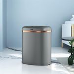 Devanti Rubbish Bin 38L Sensor Sliver Plastic Body Kitchen Automatic Trash Bins Can, Home Appliance, Senors and Manual Operation Liner Holder Fully Closed Lid Fingerprint Resistant Grey