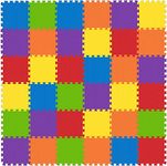 BAYBEE Kid's EVA Foam Puzzle Interlocking Thickest Play Baby Mat for Play and Exercise Set (Assorted, 8 Tiles - 60 x 60 cm Each Tile -64 Square Feet) - Pack of 16