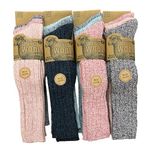 ARG 3 Pairs Ladies Soft Thermal Premium Quality Long Wool Blend Boot Socks Mix Colours Size UK 4-7 EU 37-42