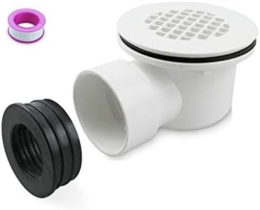 Low Profile Shower Base Drain,1.5" Side Outlet Drain Assembly with Perforated Strainer, PVC Outlet Shower Drain for Replacement Shower Base Drain