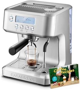 CASABREWS Ultra Espresso Machine with LCD Display, Espresso Maker with Powerful Milk Frother, Customizable Brewing Temperature, Provides Barista-Level Lattes and Cappuccinos, Gift for Men & Women