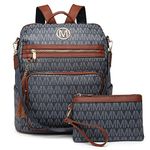 MKP COLLECTION Women Fashion Backpack Purse Convertible Large Rucksack Versatile Travel Shoulder Bags Handbag Set with Tassel, Dark Blue, 13.5" L x 6" W x 14.25" H, Rucksack Backpacks