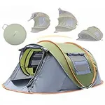 4 Person Pop Up Tent for Camping - Lightweight & Portable, Easy Quick Set-Up, 2 Doors, Lantern Hook, Storage Pockets, Carry Bag for Outdoor Hiking, Travel, Maple99