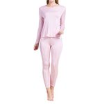Paradise Silk Pure Silk Knit Women Thermal Long Johns Set (Large, Rubber Red)
