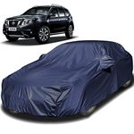 Autofact Car Body Cover Compatible for Nissan Terrano with Mirror Pockets (Navy Blue)