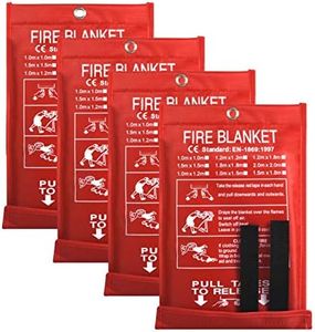 Fire Blanket Fire Guardian Blanket and Fire Blanket Fire Suppression Blankets for Kitchen, Bedroom, People- Energency Safety (40"x40") (White (4 Pack))