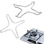 BLBK 2 Pack Gas Ring Reducer, Stainless Steel Star Gas Cross Pan Support, Trivet Stove Stove Attachment, Gas Stove Top Grates, Trivets Wok Support Rack, for Coffee Pots and Pans, Silver