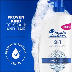 Head & Shoulders 2-in-1 Anti-Dandruff Shampoo, Classic Clean, 1000ml