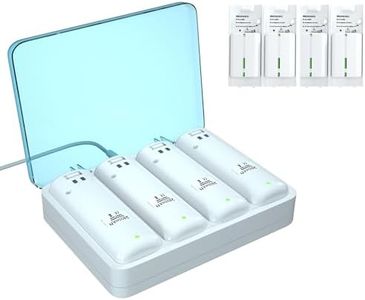 Rechargeable 4 Pack Battery Pack for Wii/Wii U Remote Controller,2800mAh Replacement Batteries and 4 Ports Charger Station for Wii/Wii U Remote Controller Battery Pack,wii Remote Charger-BURFLO