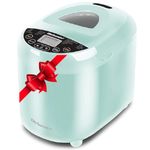 Elite Gourmet EBM8103M Programmable Bread Maker Machine, 3 Loaf Sizes, 19 Menu Functions Gluten Free White Wheat Rye French and more, 2 Lb, Mint