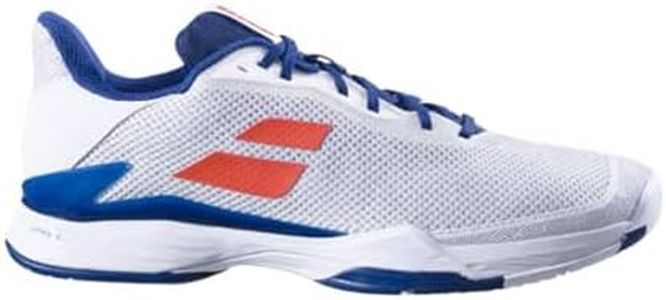 Babolat Men's Jet Tere All Court Tennis Shoes, White/Estate Blue (Men's US Size 8.5)
