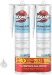 Kraken Bond Premium Kitchen and Bathroom Silicone Caulk Clear - (2x10.1 fl.oz) RTV Clear Silicone Sealant Waterproof for Kitchen, Bathroom, Shower, Sink, Anti Shrink 100% Silicone Caulking | 2 Pack