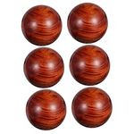 FRCOLOR 6 Pcs Carving Crafts Tai Chi Ball Zen Meditation Ball Hand Massager Hand Massage Ball Toys Wood Baoding Balls Chinese Hand Balls Manual Massage Ball Rosewood Desktop Tool