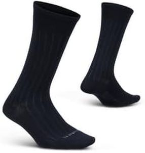 Feetures Everyday Ultra Light Cushion Crew Sock for Men - Moisture-Wicking Socks - Navy, M (1 Pair)