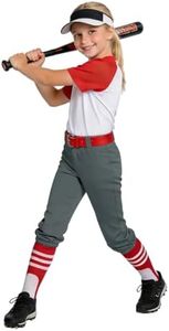 Mivei 2T - 16Y Toddler to Youth Girls' Softball Pants Boys Baseball Pants