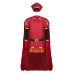 LIKUNGOU Mens Farquaad Costume King Robe Red Cloak with Hat Cosplay Outfit Halloween Christmas Fancy Dress Party Accessories (Medium)