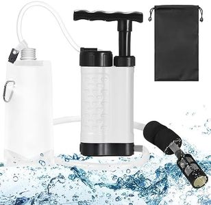 Lixada Filtro de agua portátil, sistema de filtración de agua de bomba con filtro de agua de 0.01 micrones Equipo portátil de supervivencia de emergencia al aire libre para camping preparación