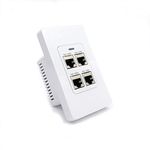 PoE Texas 4 Port Inwall Gigabit PoE Extender - Power Over Ethernet in-Wall Switch Plate with IEEE 802.3bt Uplink & Full Passthrough VLAN, Extend WiFi Access Point, Computer Network, VoIP & More