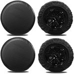 MOONET Tire Covers for RV Wheel (4 Pack Black), Oxford Waterproof UV Sun Protectors for Motorhome Boat Trailer Camper Van SUV, D89cm x H28cm for Diameter 33"-35"