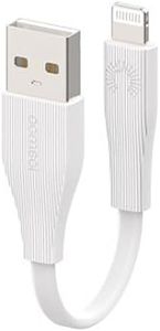 Comsol Super Short Flat USB-A to Lightning Cable 10cm [MFi Certified] Compatible with iPhone 14/13/12/11/X/8/7/ 6/5 iPad Pro/iPad/iPad Air