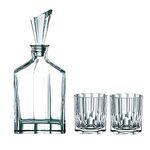 Nachtmann Aspen Collection Decanter Set with Stopper and 2 Whisky Tumblers, Dishwasher Safe Clear Crystal Glass Made for Bourbon, Scotch, Vodka, Tequila, Wine, Great for Gift for Men