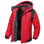 Rapoo Mens Winter Jackets for Men Winter Coats for Men Rain Waterproof Windbreaker Jackets Coats for Men Fleece Warm Snowboard Ski Snow Softshell Jacket Coats for Men Raincoat Red L