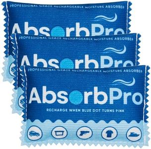 Absorb Pro Rechargeable Dehumidifier Bag 3-Pack - 100g Reusable Moisture Absorbers - Silica Gel Packets for Bins, Totes, Gun Safe, Food Storage, Clothes, Cars, and Boats