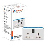 Bajaj 4- Way Multiplug Socket (White) (11004), 240 Volts