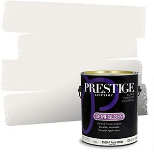 PRESTIGE Paints Exterior Paint and Primer In One, 1-Gallon, Semi-Gloss, Comparable Match of Sherwin Williams* Pure White*