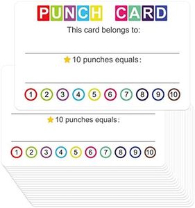 105 Pcs 2" x 3.5" Reward Punch Cards Behavior Incentive Awards for Kids Students Teachers Home Chore Sticks Business Loyalty Card