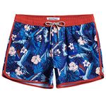 MaaMgic Mens Swimming Shorts Vintage Swimming Trunks Quick Dry Beach Bathing Swimming Shorts Swimsuits Board Shorts,New Parrot Flowers,XL