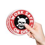 (3Pcs) Work Safe or D*e Sticker, Skull Sticker, Lineman Hard Hat Sticker, Blue Collar Electrician Sticker, Water Assitant Die-Cut Dad Decals for Laptop, Phone, Water Bottles, Kindle Sticker (3 Inches)