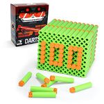 EKIND 100 Pcs 7.2cm TPR Waffles Soft Head Darts Refill Foam Bullet Compatible for Nerf Elite AccuStrike Guns(Green)