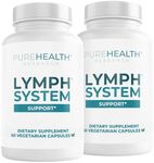 PUREHEALTH RESEARCH Lymph System Support - Lymphatic Drainage Supplement for Women & Men - Bromelain, Echinacea, Dandelion, Burdock Root, Lemon Powder, Kelp, Rutin, Cleavers & More - 120 Capsules