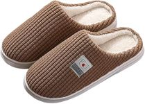 Richmen Winter Indoor Slipper for Women Soft Fur Home Flip Flop Slides Unisex Carpet Slippers for Bedroom House Sandals Slip On (Brown,9)