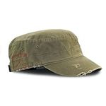 MG Distressed Washed Cotton Cadet Army Cap (Olive)