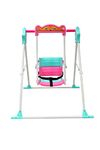 BABYBLESSING Garden Swing|Single Seater|Swing for School,Terrace, Garden|Adjustable Ropes and Ground Pegs|with Safety Locks|Durable|Alloy Steel|Sky Blue&Pink, 103.5 CM