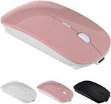 Bluetooth Mouse Rechargeable Wireless Mice - Tsmine Slim Cordless Mouse for Notebook PC Laptop Computer Windows Android Tablet MacBook, Rose Gold