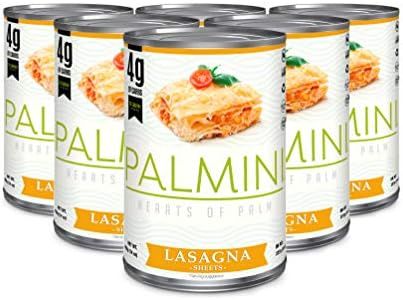 Palmini Lasagna Sheets | Low-Carb, Low-Calorie Hearts of Palm Lasagna Sheet | Keto, Gluten Free, Vegan, Non-GMO | As seen on Shark Tank |(14 Ounce - Pack of 6)