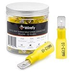 90 PCS Wirefy Male Spade Connectors - Heat Shrink Spade Connector Kit - Quick Disconnect Wire Connectors - Electrical Spade Terminals - Yellow 12-10 Gauge