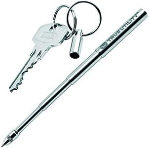True TelePen Stainless Steel Telescoping Utility Keychain Ballpoint Pen: Smallest Pocket Penwith Ink Refills, Coolest Keychain Accessories, Dad Gadget